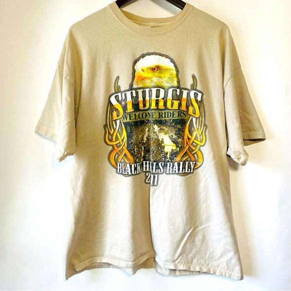 Sturgis Other - Sturgis Tan Black Hills Rally Short Sleeve Tee Size 2XL